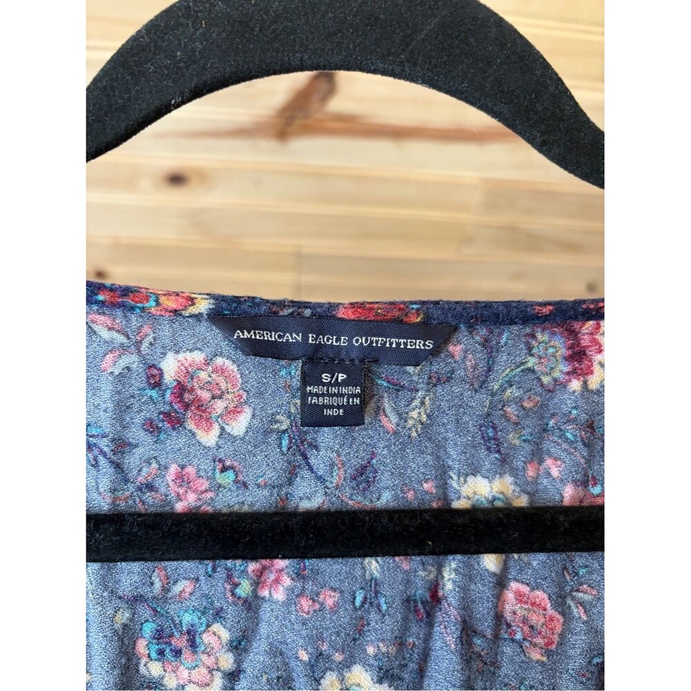 American Eagle Floral Wrap Romper in Navy Floral Detail - Women's Size Small - Picture 2 of 3